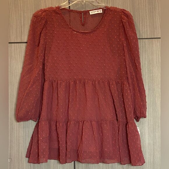Knitworks Swiss Dot Blouse with Camisole Dusty Mauve Youth XL - Picture 1 of 8